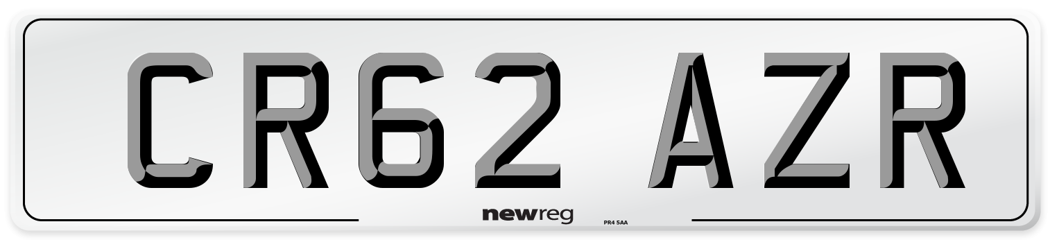 CR62 AZR Number Plate from New Reg